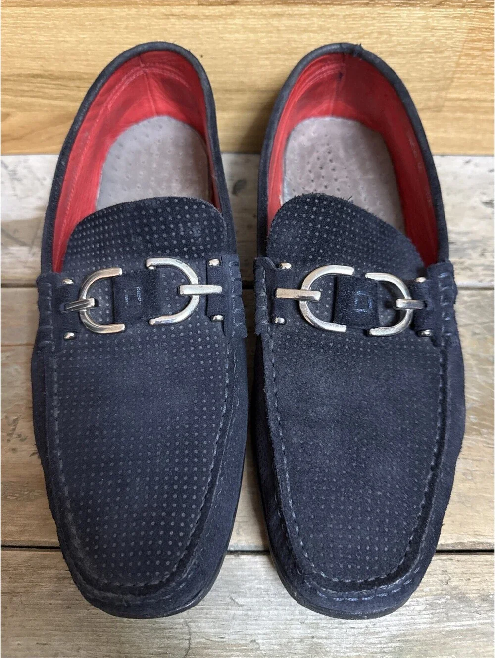 Donald J Pliner NWD Dacio Perf Sport Suede Loafers Size 10.5 US in Navy Blue